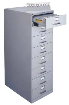 Lund 8 Drawer File Key Cabinet 2000 Key Capacity Two Tag System  Expandable BHMA/ANSI Approved
